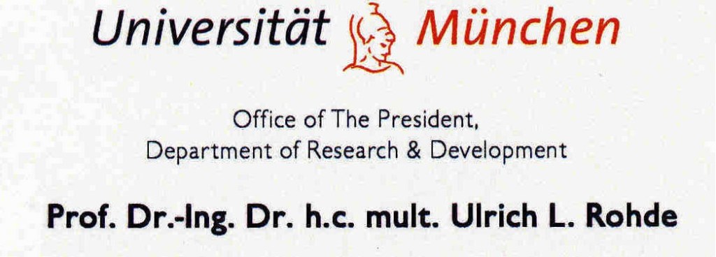 BusinessCardUniversitaetMuenchen